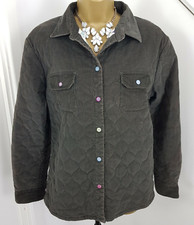 Joules Jacket Highlander Blouse Corduroy Pockets Poppers Charcoal Size Uk 12