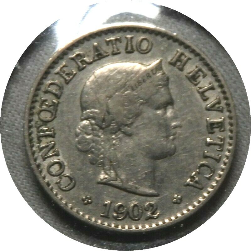 elf Switzerland 5 Rappen 1902 B  Helvetia