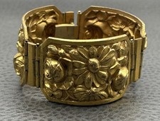 Vintage Victorian Revival Repousse Rose Flora...