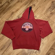 Vintage Corona Extra Cerveza Hoodie Red Men Large Fleece ODM Beer Sweatshirt