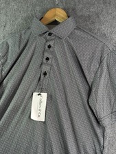 Collars  Co Black Geometric Dress Collar Polo Shirt Mens Medium NEW