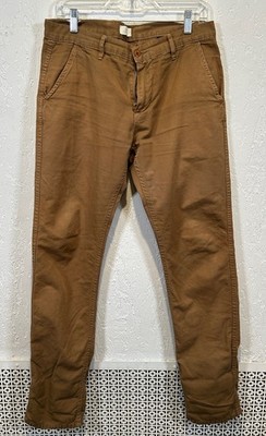 APOLIS Standard Issue Utility Chino Tan Brown Cotton Casual Pants Slim 32 x 33