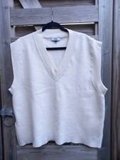 White Oversize Women's Vest Tank Top Size Large Galeries Lafayette Paris Ex Cond