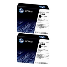 HP 55X Black High Yield Toner Cartridge, 12,500 Pages CE255X , Pack of 2