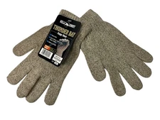 WELLS LAMONT x THUNDER BAY Brown Warm RAGG WOOL WINTER GLOVES Usa-Made Sz M New!