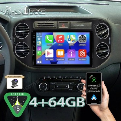 4+64G Android 15 Autoradio Navi Mit Kam 四五次für VW Tiguan 5N Golf Plus 2007-2016