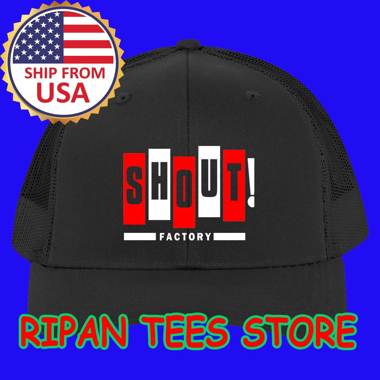 Shout Factory Black Trucker Hat Cap Adult Size