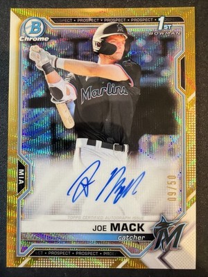 Joe Mack 2021 Bowman Chrome Draft Auto Gold Wave Refractor /50 #CDA-JMA