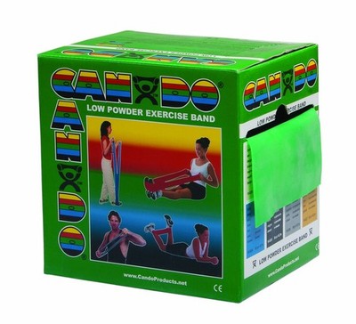 CanDo Low Powder Exercise Band, 50 yard roll, 50 Green: Medium 