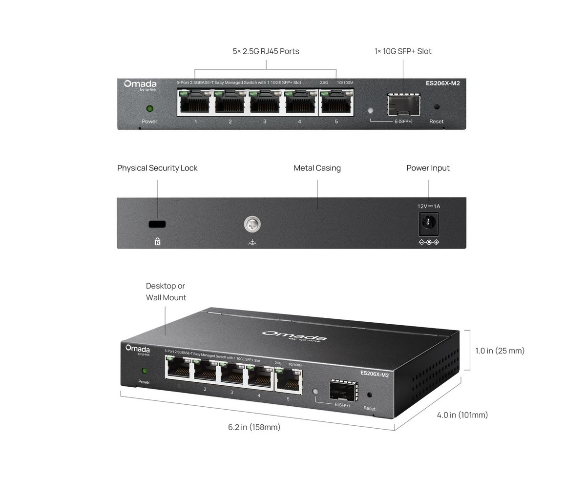 TP-Link ES206X-M2 | Omada 5-Port 2.5GBase-T Easy Managed Switch 
