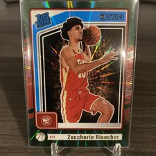 2024-25 Panini Donruss - Rated Rookie Zaccharie Risacher #219 Holo Green Laser