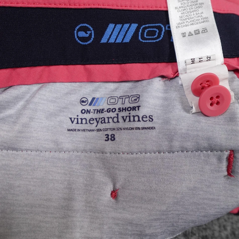 Pantalones Cortos Vineyard Vines Para Hombre 38 Rosa Sobre la marcha OTG Clásicos Frente Plano Informales 7" Foto 3 de 4