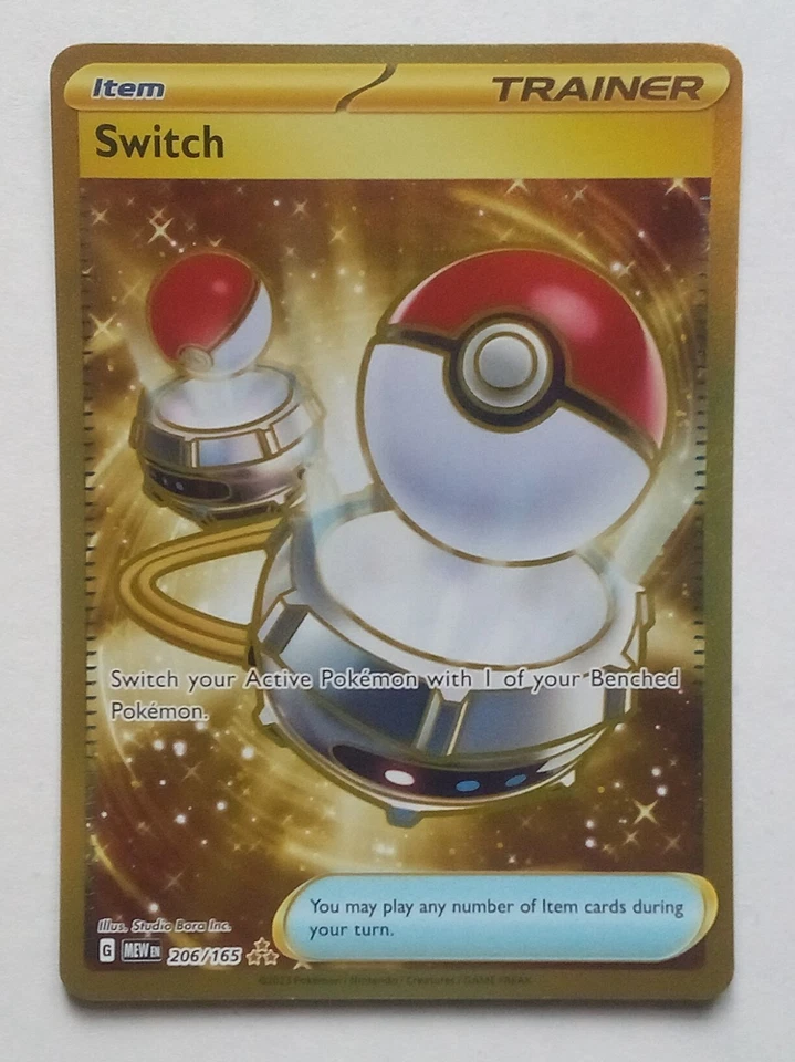 Pokemon 151 Switch Gold Trainer Item Mint 206/165 Secret Rare Scarlet & Violet - Image 2 of 3