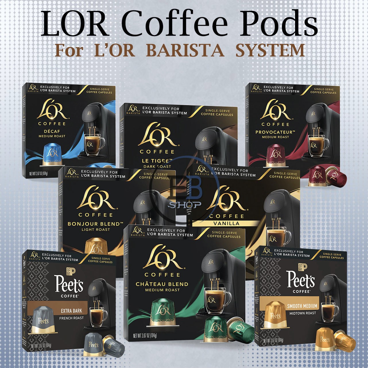 LOR Coffee Pods Compatible w/ L'OR Barista System Machine Variety Choose Flavor-image