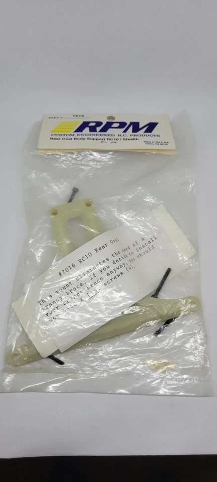 RPM 7016 White Rear Oval Body Support Associated RC10 RC10DS Stealth Trans. NOS - Image 3 of 4