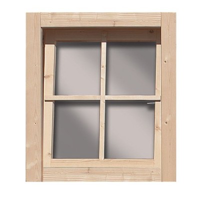 Gartenhaus Fenster Dreh-/Kipp aus Holz Echtglas 28mm natur +LAGERABVERKAUF+
