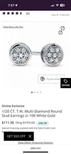 1/20 CT. T.W. Multi-Diamond Round Stud Earrings in 10K White Gold