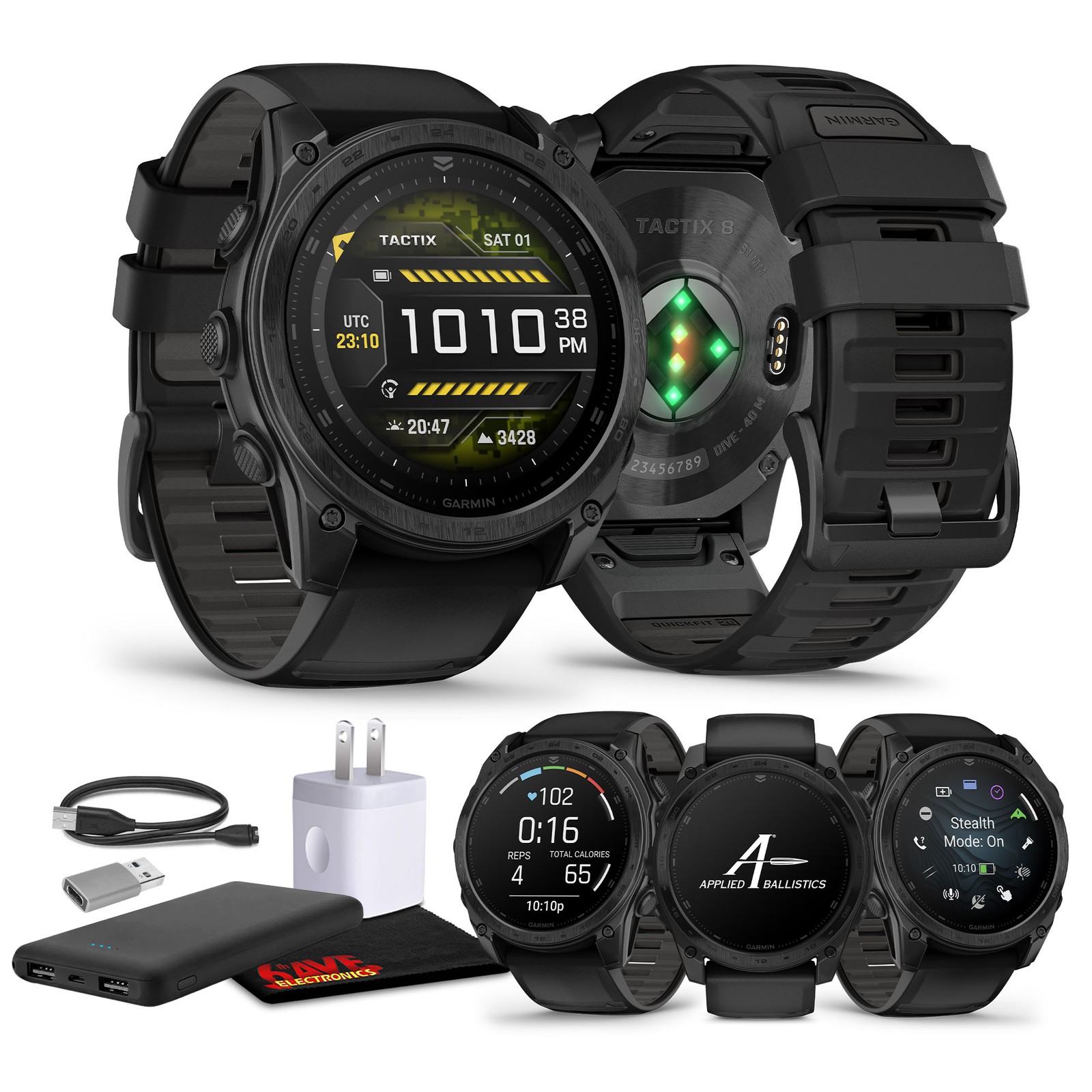 Garmin tactix 8 51mm AMOLED Tactical GPS Smartwatch with Premium Features-image