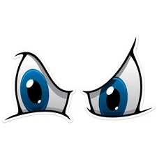 Cartoon Eyes Blue Vinyl Decal Sticker - ebn8926