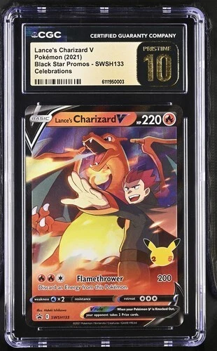 Lances Charizard V SWSH133 - Black Star Promos: Celebrations CGC 10 Pristine