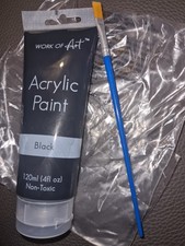 《BLACK》Acrylic Paints - Paint Tube Art Bright Colours Crafts 120ml