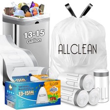 Allclean 13 To 15 Gallon Trash Bags, Tall Kitchen Garbage Bags Drawstring, Ul...