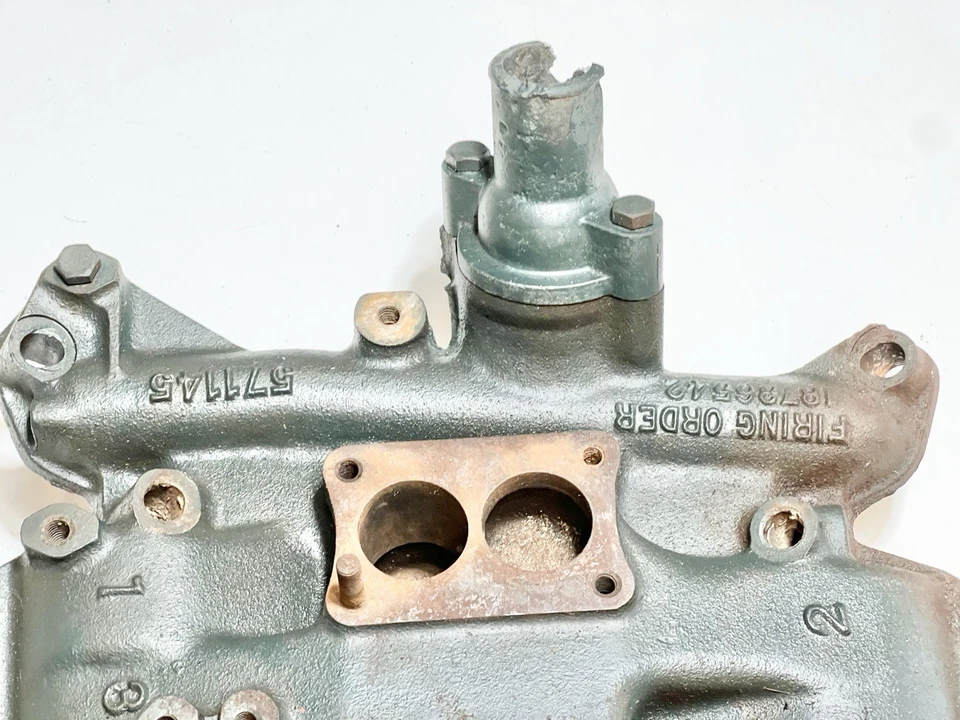 57-58 OLDSMOBILE 3X2 371 J2 TRI COLECTOR DE ADMISIÓN 571145 Olds J-2 1957 1958 Foto 4 de 4