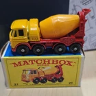 OLD VINTAGE LESNEY MATCHBOX # 21 FODEN CONCRETE TRUCK ORIGINAL BOX