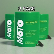 3 PACK MOTO Metabolism Capsules - Green Tea E...