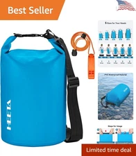 Travel-Ready Waterproof Dry Bag - Adjustable Strap, Emergency Whistle Included