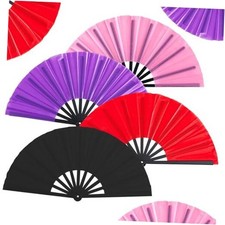 Boots on The Ground Fan,Large Holographic Folding Hand Fan, Clap Mixed 4Pcs