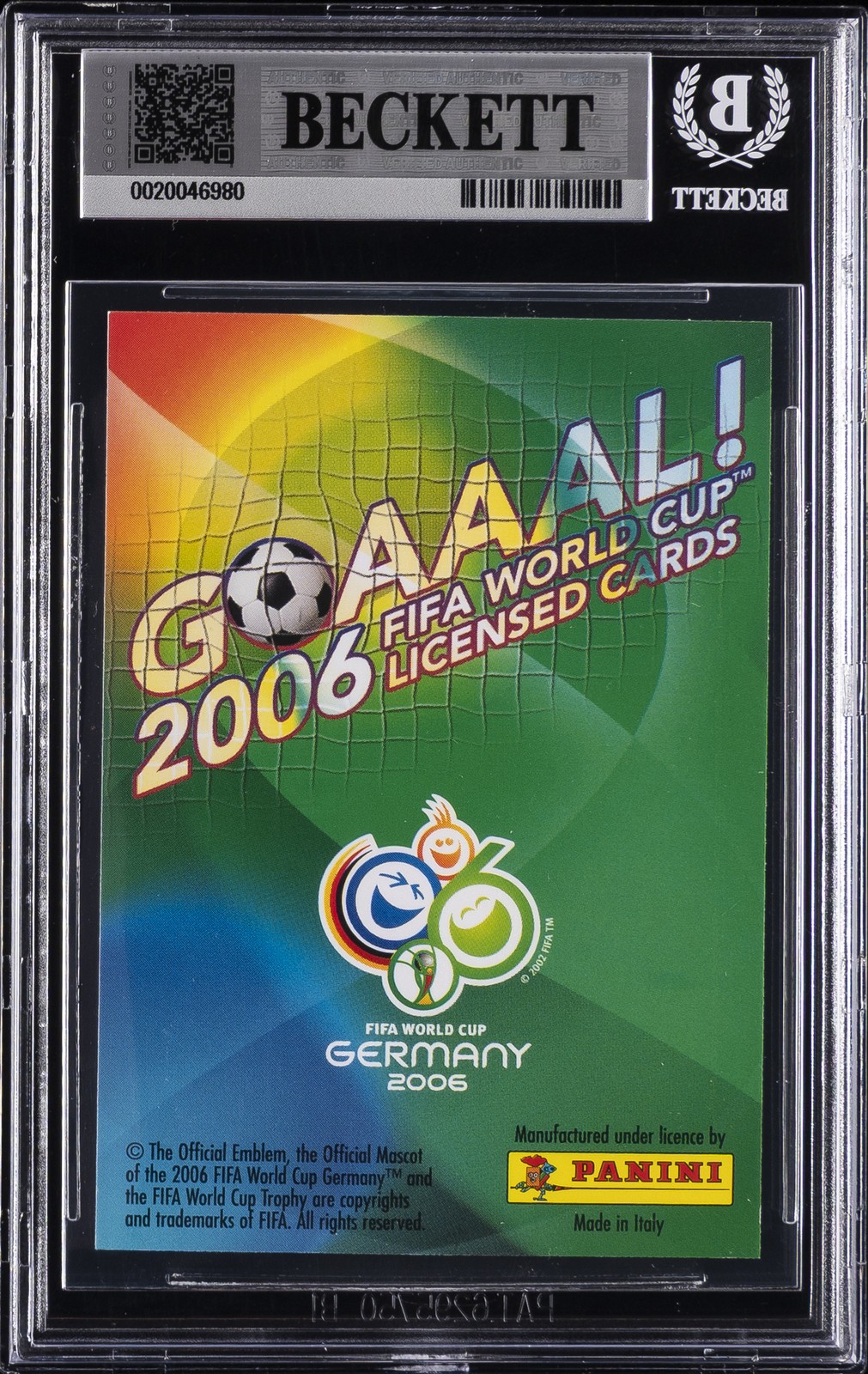 2006 PANINI: GOAAAL! WORLD CUP BECKHAM 67/150 BGS 7.5 view 2