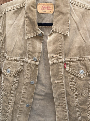 Levis Strauss & Co Cordjacke 70500 Beige Gr. L Kurz Knopf Taschen Logo