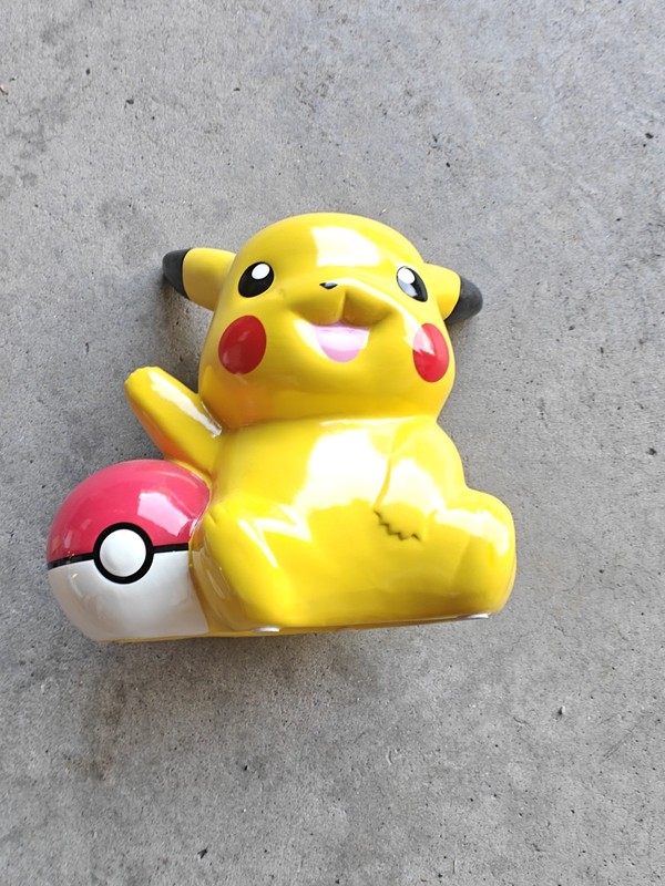 Nintendo 2015 Pokemon Pikachu Ceramic Coin Money Piggy Bank FAB NY 8-9” Tall