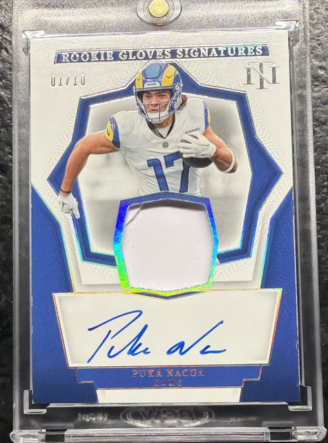 2023 Panini National Treasures Rookie Gloves Puka Nacua 1/10 (AU, MEM, RC)