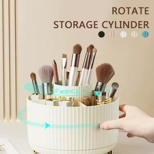 360  Rotating Makeup Organizer - Plastic Cosmetic Storage with 5 Compartments  