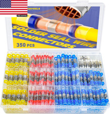 350PCS Solder Seal Wire Connectors Kit, 26-10 Gauge Marine Grade Heat Shrink Wat