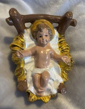 Atlantic Mold Baby Jesus In Manger Nativity Figure Ceramic Replacement Piece