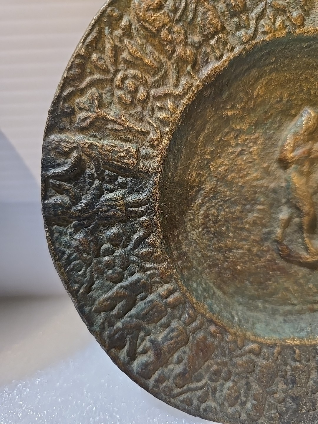 Antique Bronze 5" Plates Unknown Origin (Possibly Turkish/Pakistan) Set of 2