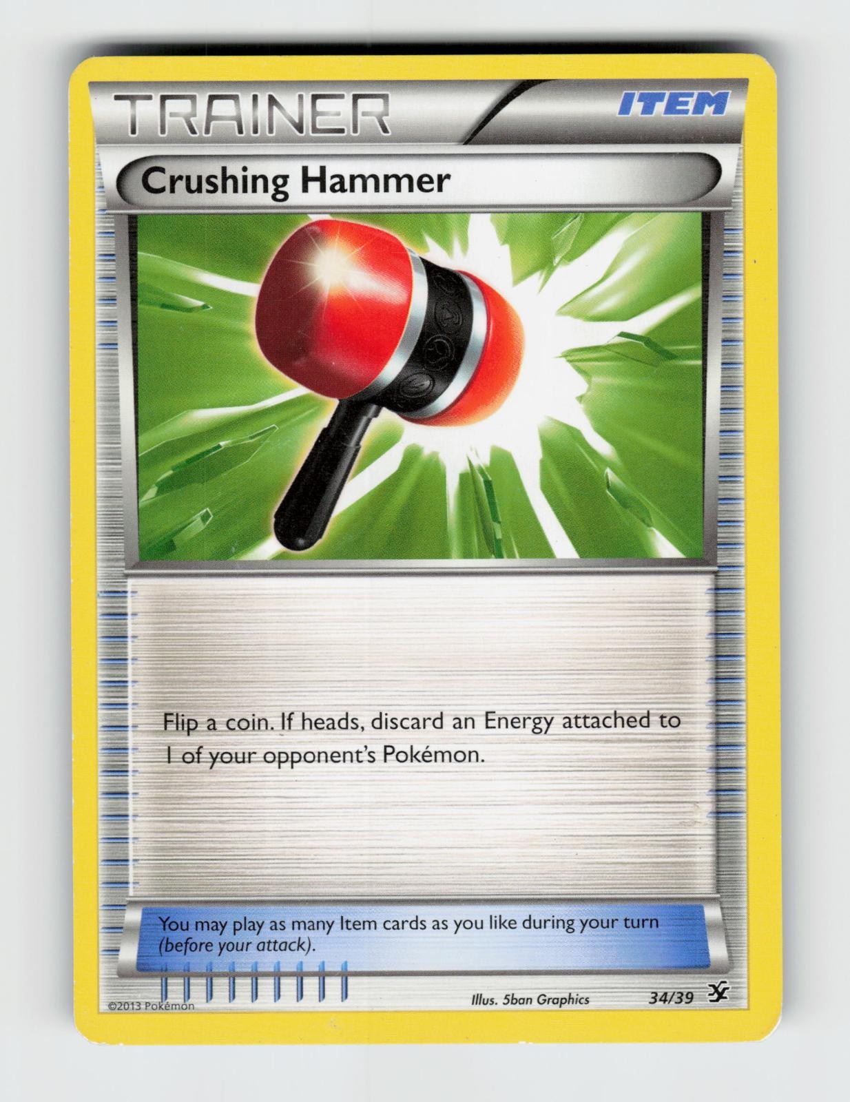 Crushing Hammer 34/39 Kalos Starter Set Pokemon 2013 Moderately Played