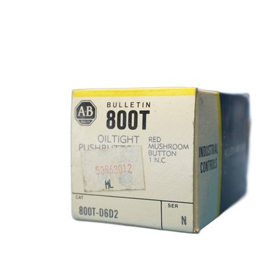 Allen-Bradley 800T-D6D2 RED MUSHROOM HEAD PUSH BUTTON - New in box