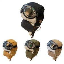 Winter Pilot Hat with Goggles Winter Trapper Hat Pilot Goggles Costume
