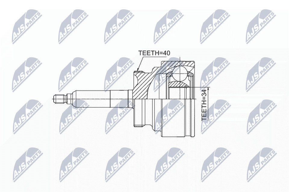 Wheel Side NTY NPZ-DW-031 Joint Kit, drive shaft for SSANGYONG