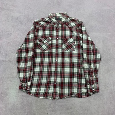 Old Navy Western Hemd Kariert Gemustert Langarm mit Brusttaschen Herren S L