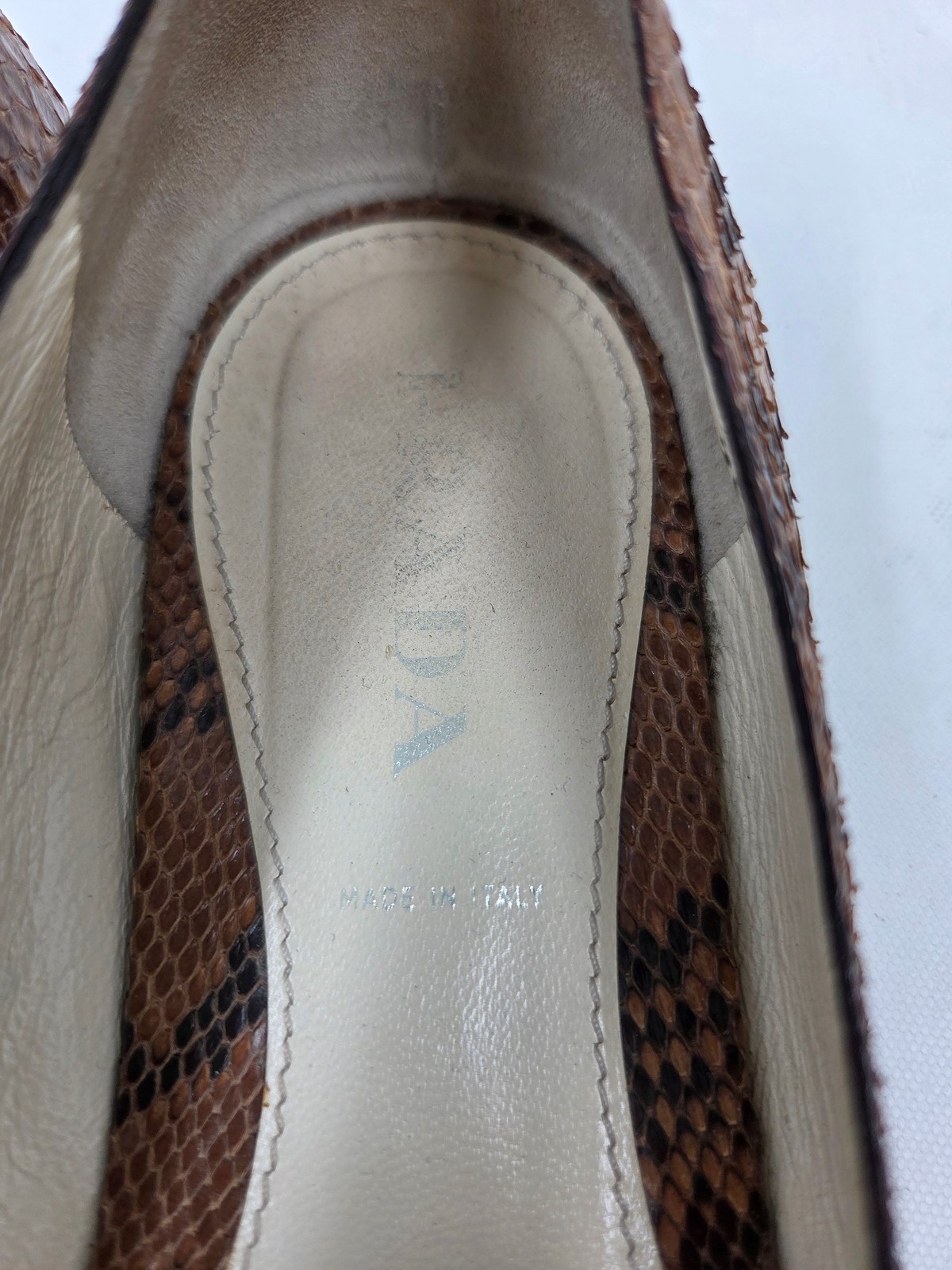 Prada Brown Python Leather Flats Size 36 UK3 Wove… - image 8