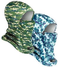 2 Pack Kids Balaclava Ski Mask, 3-8 Years Camouflage Green camouflage Blue