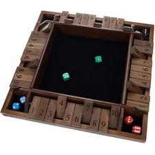 Classic 14-Inch Shut The Box - Durable Wooden Game for 1-4 Players, Gift-Ready