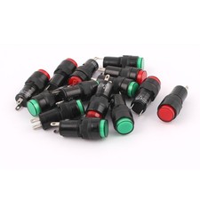AC 220V 11mm Thread Neon Bulb Signal Indicator Light Pilot Lamp Green Red 14 Pcs