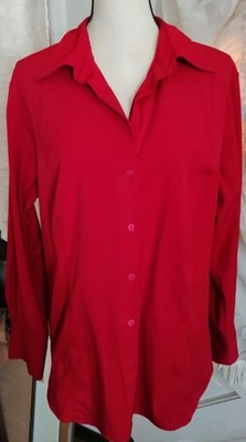 Vintage Venezia Jeans Red Shirt Blouse Womens Size 14/216 Stretch