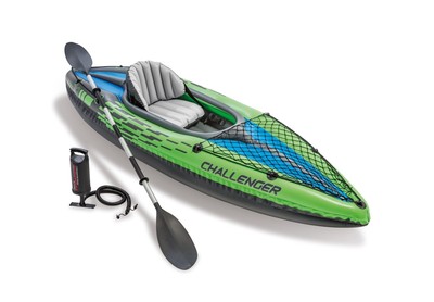 B-Ware INTEX 68305 Kajak Challenger K1 Boot Set Paddel Pumpe Schlauchboot 2
